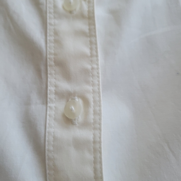 Womens White Collared Blouse Button Up St. Johns Bay - Picture 5 of 7